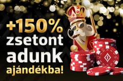 Azonnali, 150%-os zsetonakció egész nap! Azonnali, 150%-os zsetonakció egész nap!